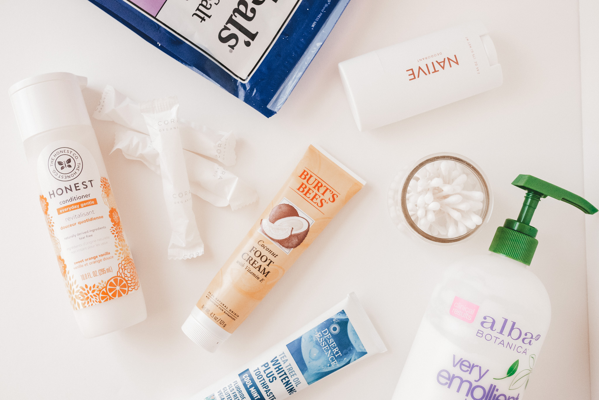 a picture of toiletries on a white background
