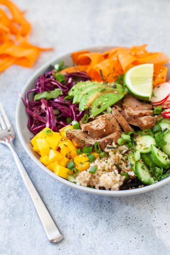 Easy Spiced Pork Poke Bowl by Lillie Eats and Tells