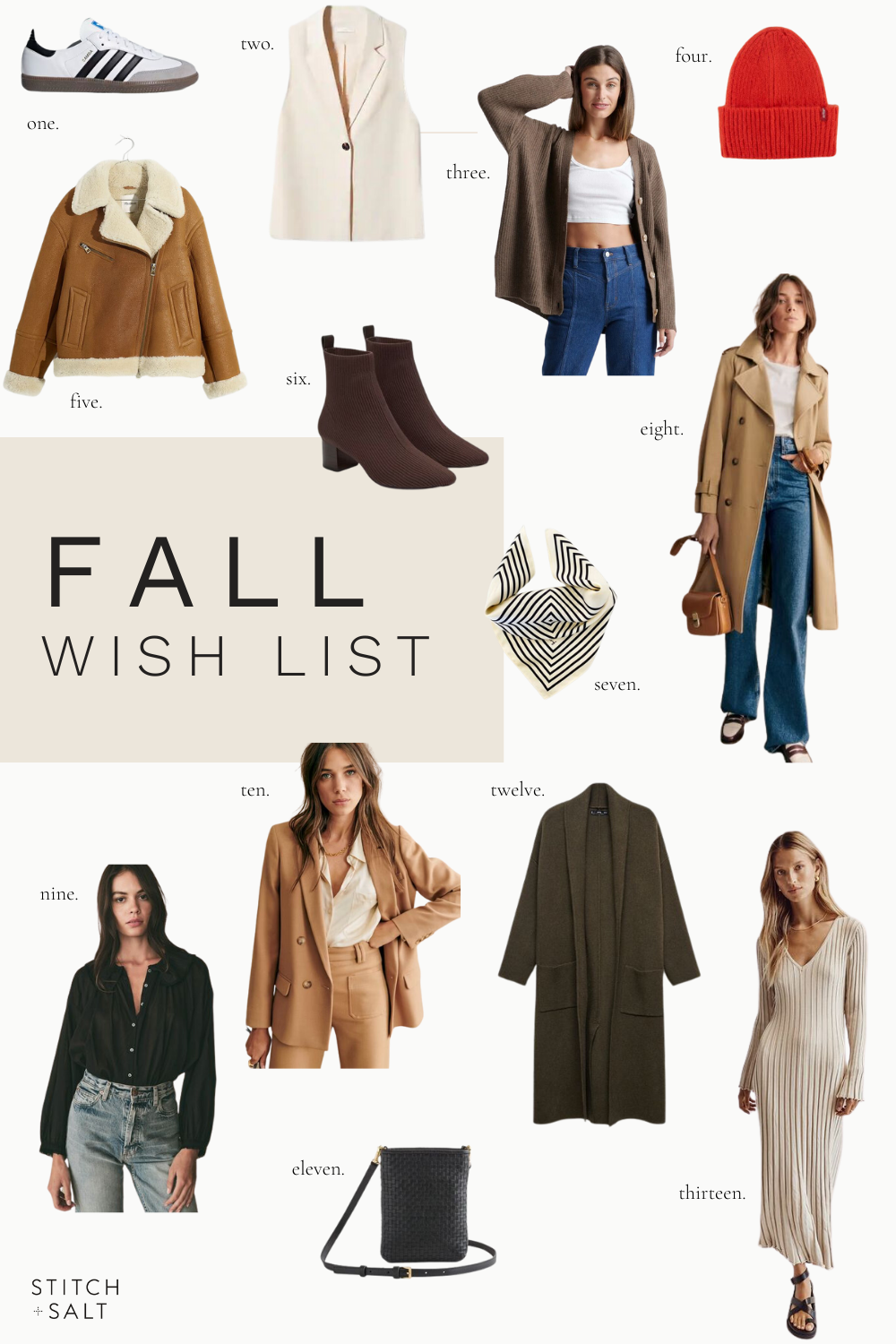 a collage graphic with items on my fall wishlist for 2023