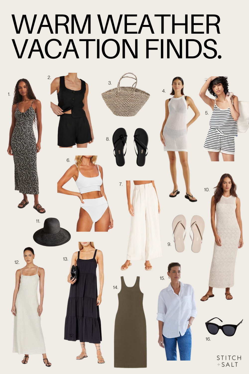 an edit with warm weather vacation finds