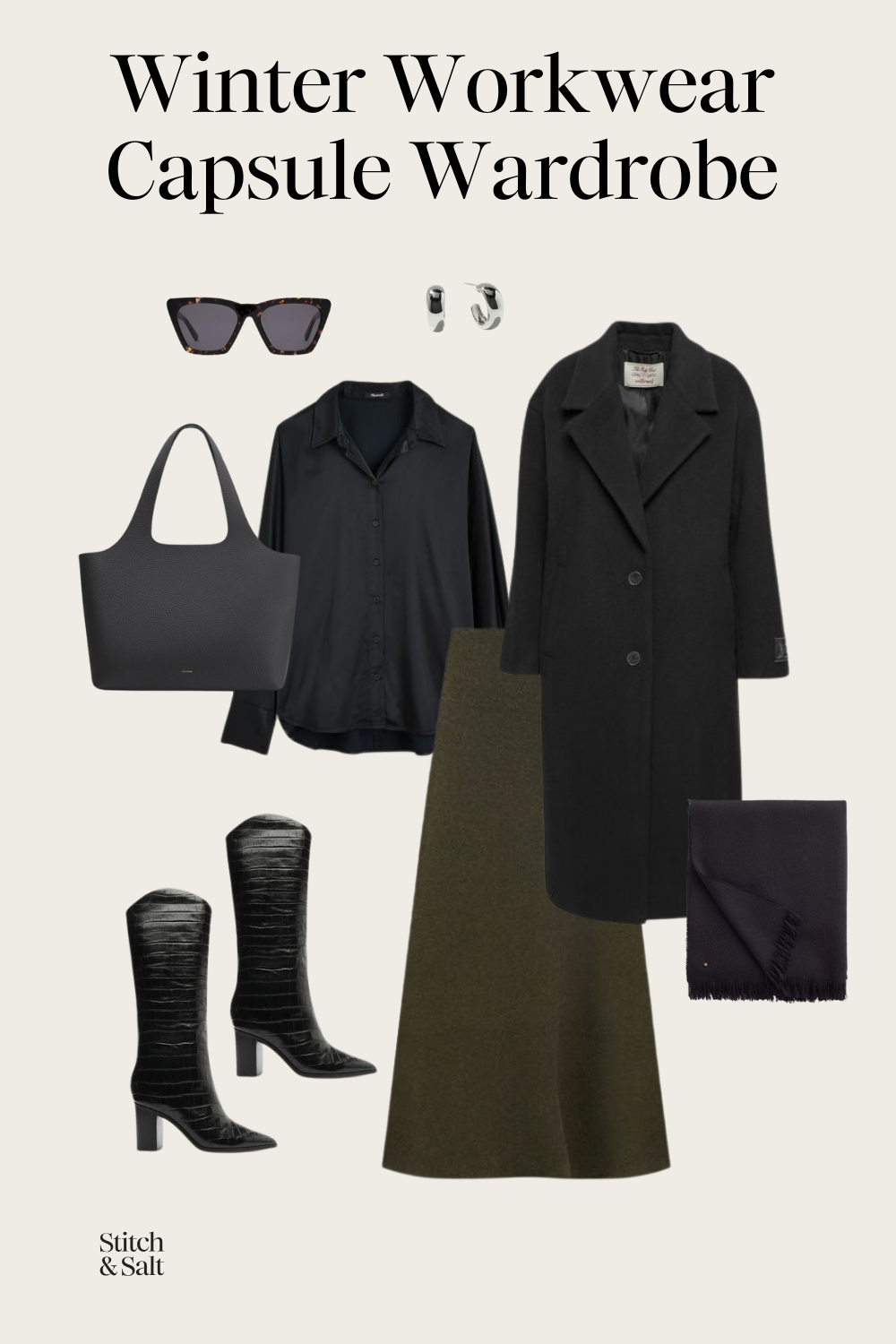 fourteen piece classic winter workwear capsule wardrobe