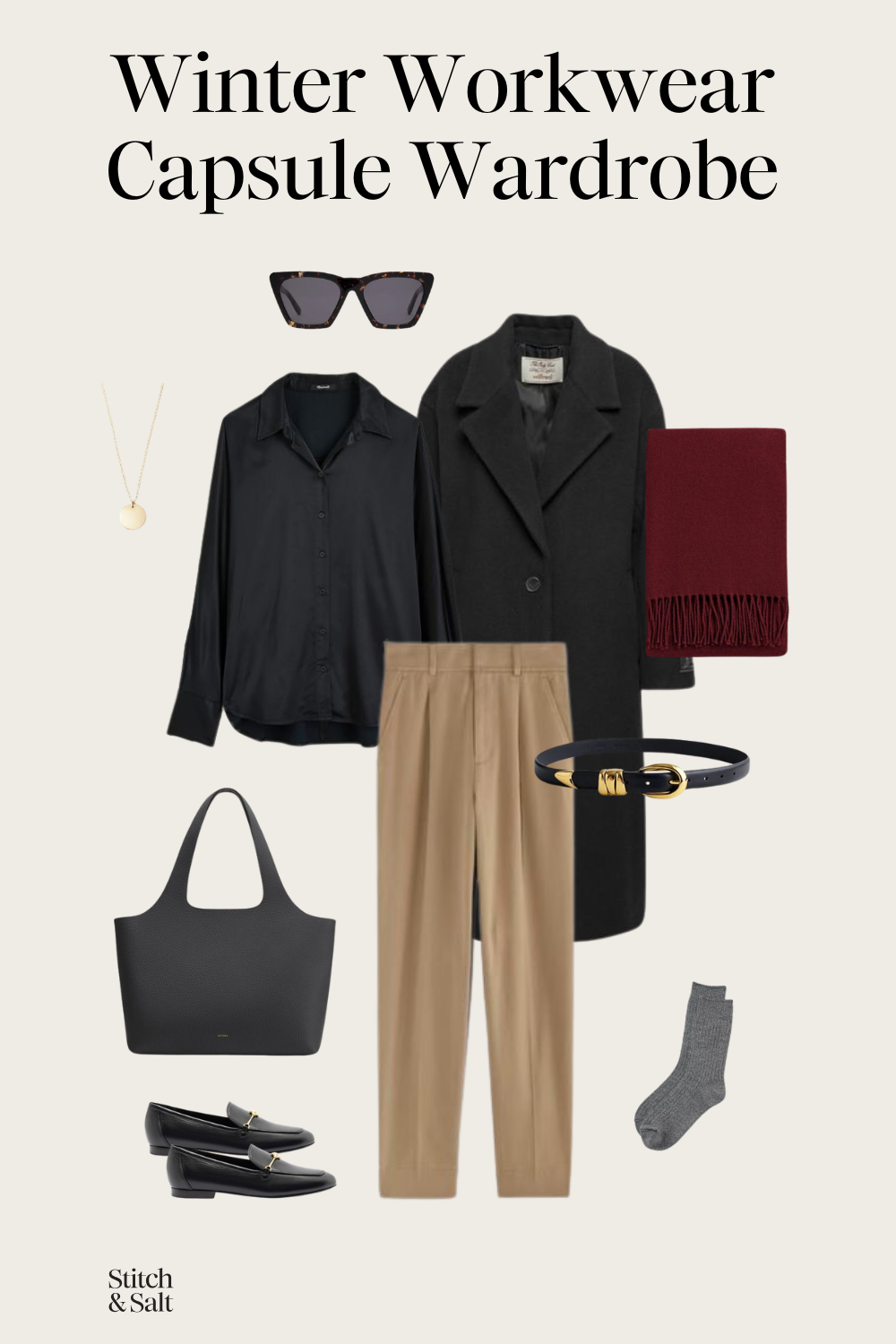 fourteen piece classic winter workwear capsule wardrobe
